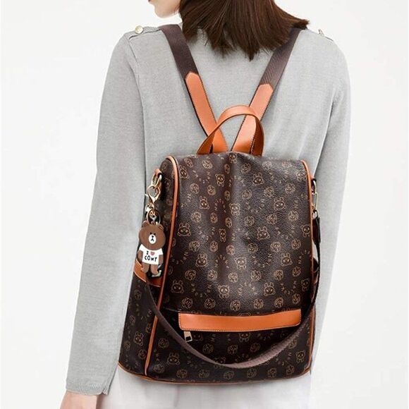 Tammy Women Backpack PU- BROWN main image 4